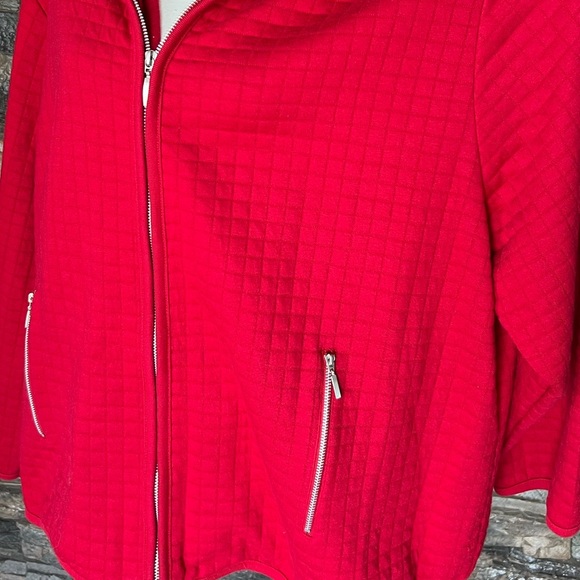 Karen Scott Vibrant Red Bomber Jacket - Picture 3 of 9